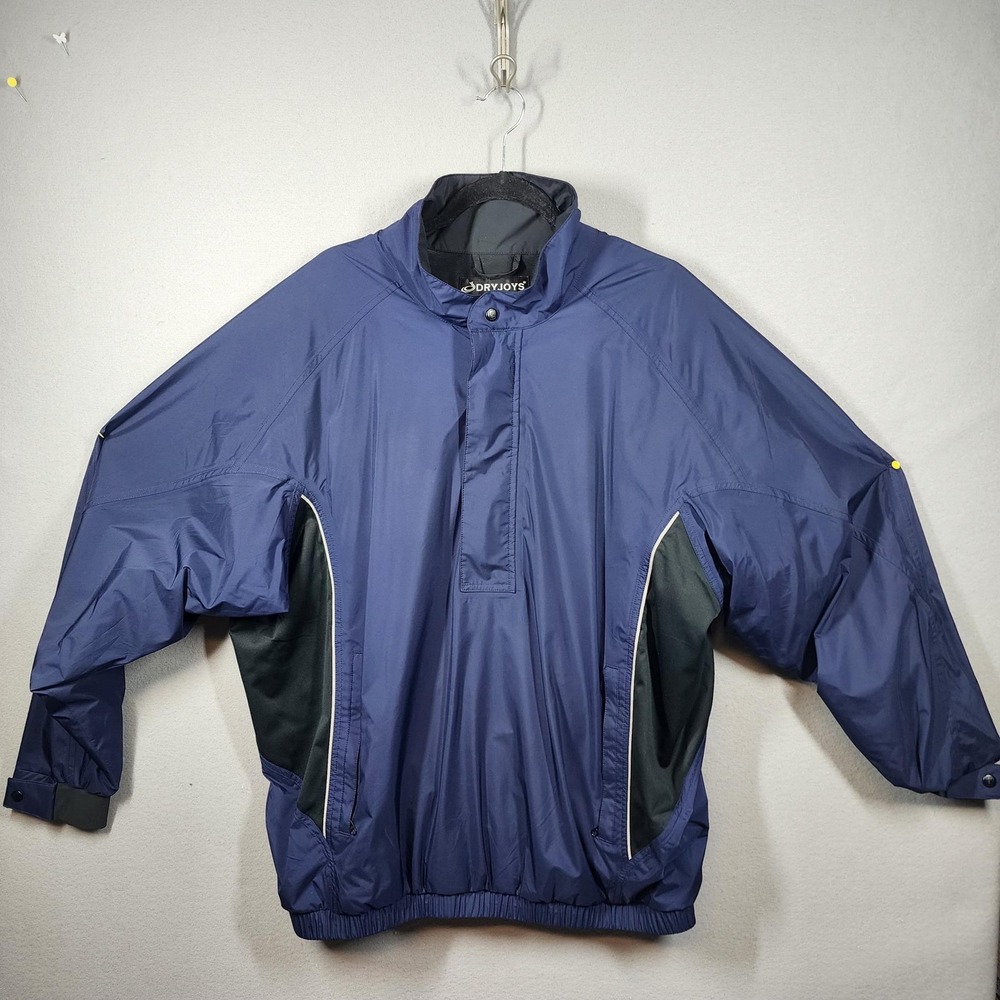 FootJoy DryJoys Jacket Mens XL Navy Waterproof Golf Rain Pullover Half Zip